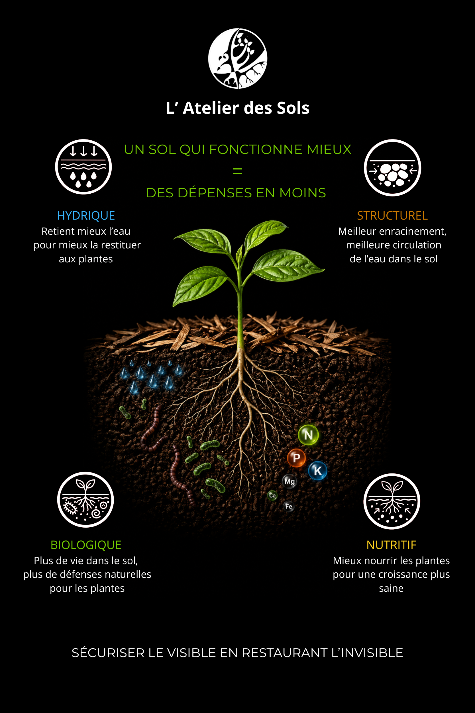 Un sol qui fonctionne mieux : fonction hydrique, biologique, structurelle et nutritive